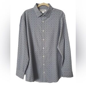 Mizzen + Main Striped Geometric Leeward Medium Trim Fit, Long Sleeve Shirt, EUC